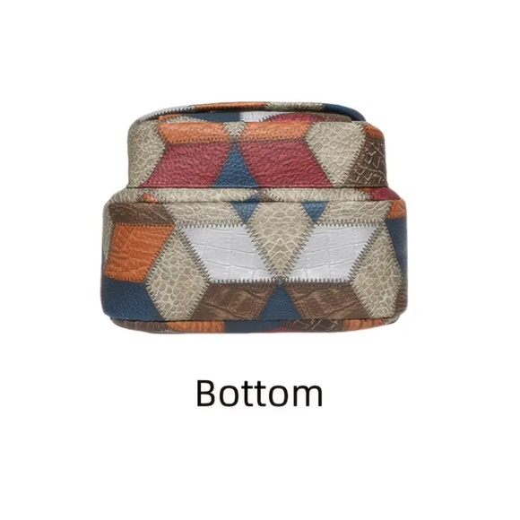 Multicolor Geometric Women’s Backpack~Versatile Convertible Shoulder Tote~NEW - Picture 4 of 7